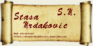 Staša Mrdaković vizit kartica